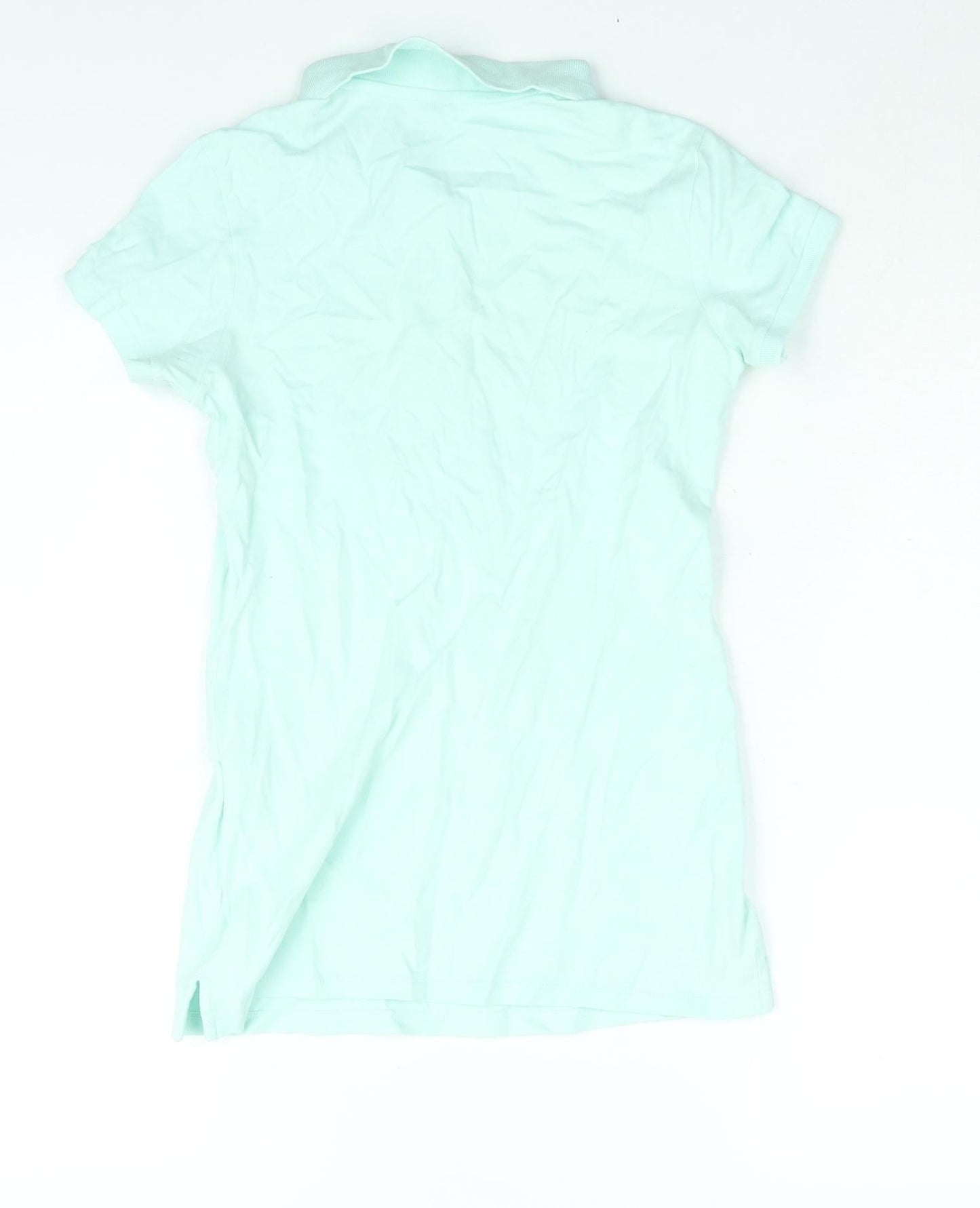 United Colors of Benetton Womens Blue Cotton Basic Polo Size XS Collared