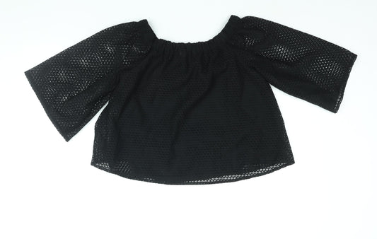 Maje Womens Black Polyester Basic Blouse Size 6 Round Neck
