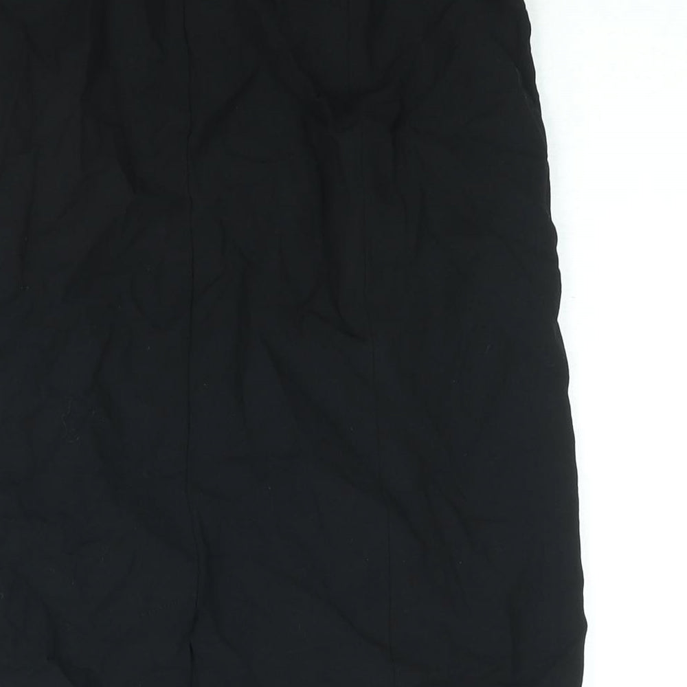 CARACTERE Womens Black Wool Straight & Pencil Skirt Size 10 Zip