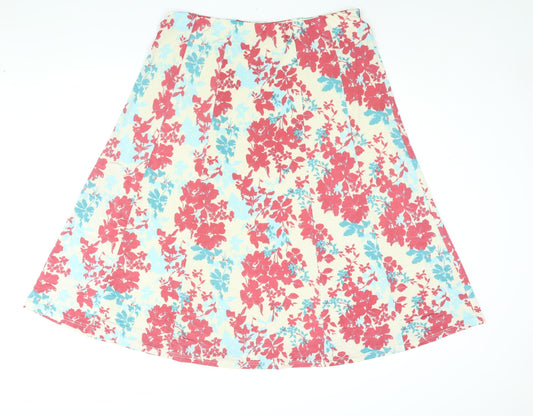 Anna Rose Womens Multicoloured Floral Polyester A-Line Skirt Size 18