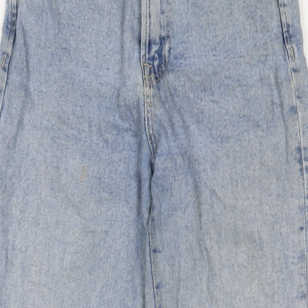Stradivarius Womens Blue Cotton Straight Jeans Size 10 L26 in Regular Zip