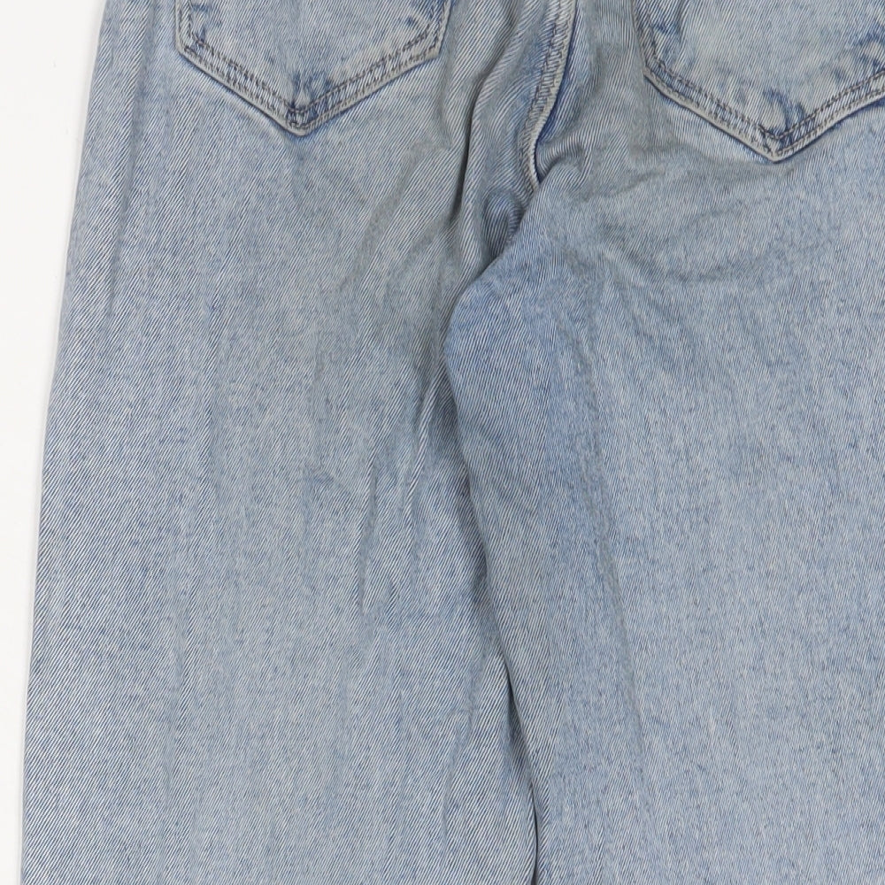 Stradivarius Womens Blue Cotton Straight Jeans Size 10 L26 in Regular Zip