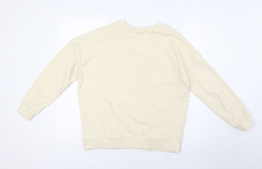 Disney Womens Ivory Cotton Pullover Sweatshirt Size 10 - mickey mouse