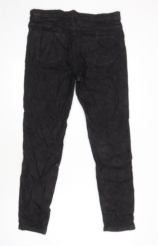 M&S Womens Black Cotton Skinny Jeans Size 14 L28 in Regular