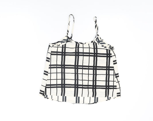 Brave Soul Womens Ivory Geometric Polyester Camisole T-Shirt Size XS V-Neck