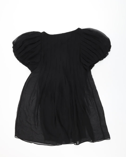 Mango Womens Black Polyester Shift Size M Round Neck Pullover
