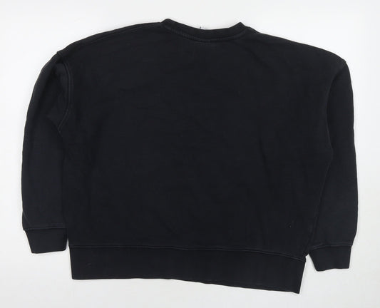 Zara Womens Black Cotton Pullover Sweatshirt Size L Pullover