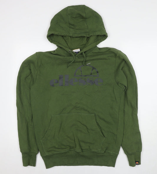 ellesse Mens Green Cotton Pullover Hoodie Size L