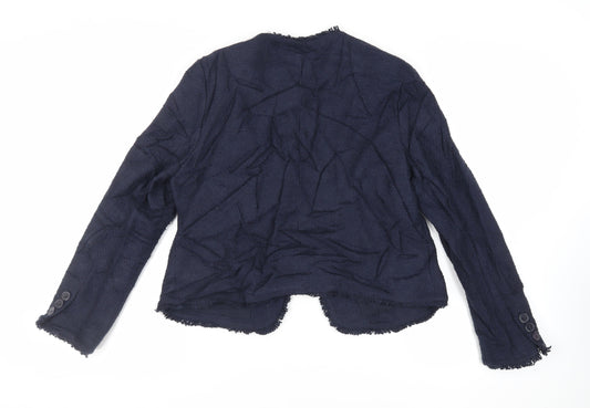 Marks and Spencer Womens Blue Jacket Blazer Size 12 Hook & Eye
