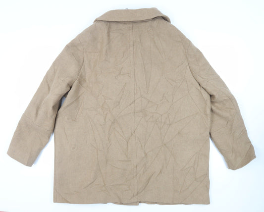 Marks and Spencer Womens Beige Pea Coat Coat Size 22 Button