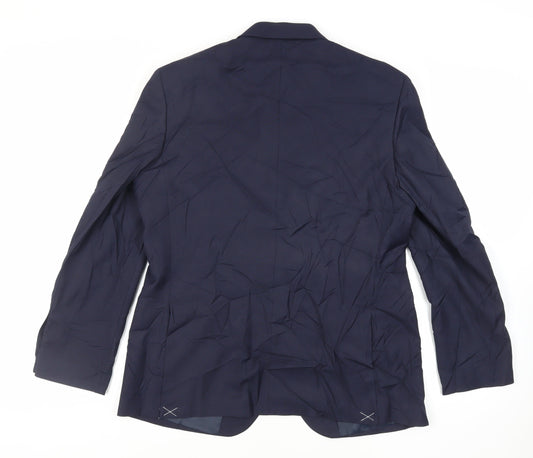 Marks and Spencer Mens Blue Polyester Jacket Suit Jacket Size 42 Regular