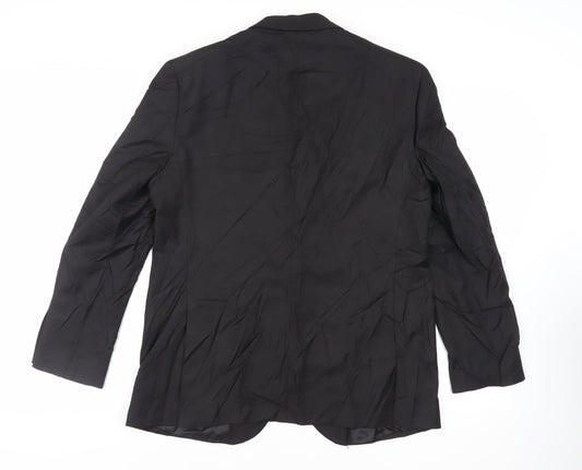 Marks and Spencer Mens Black Polyester Jacket Suit Jacket Size 42 Regular