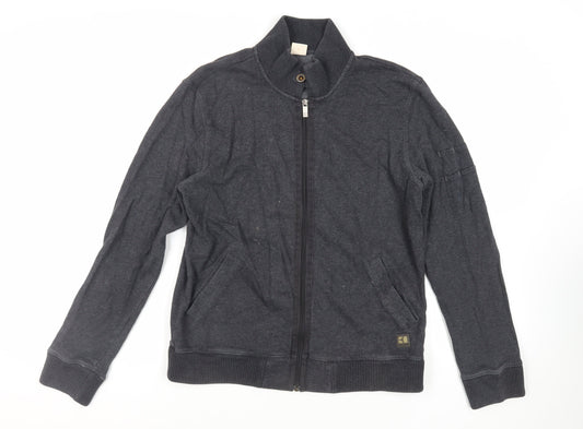 Boss Orange Mens Grey Cotton Full Zip Sweatshirt Size L