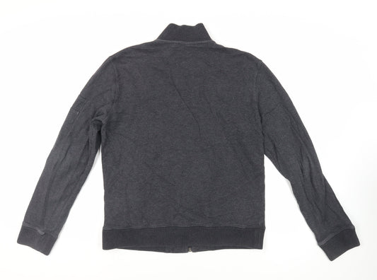 Boss Orange Mens Grey Cotton Full Zip Sweatshirt Size L