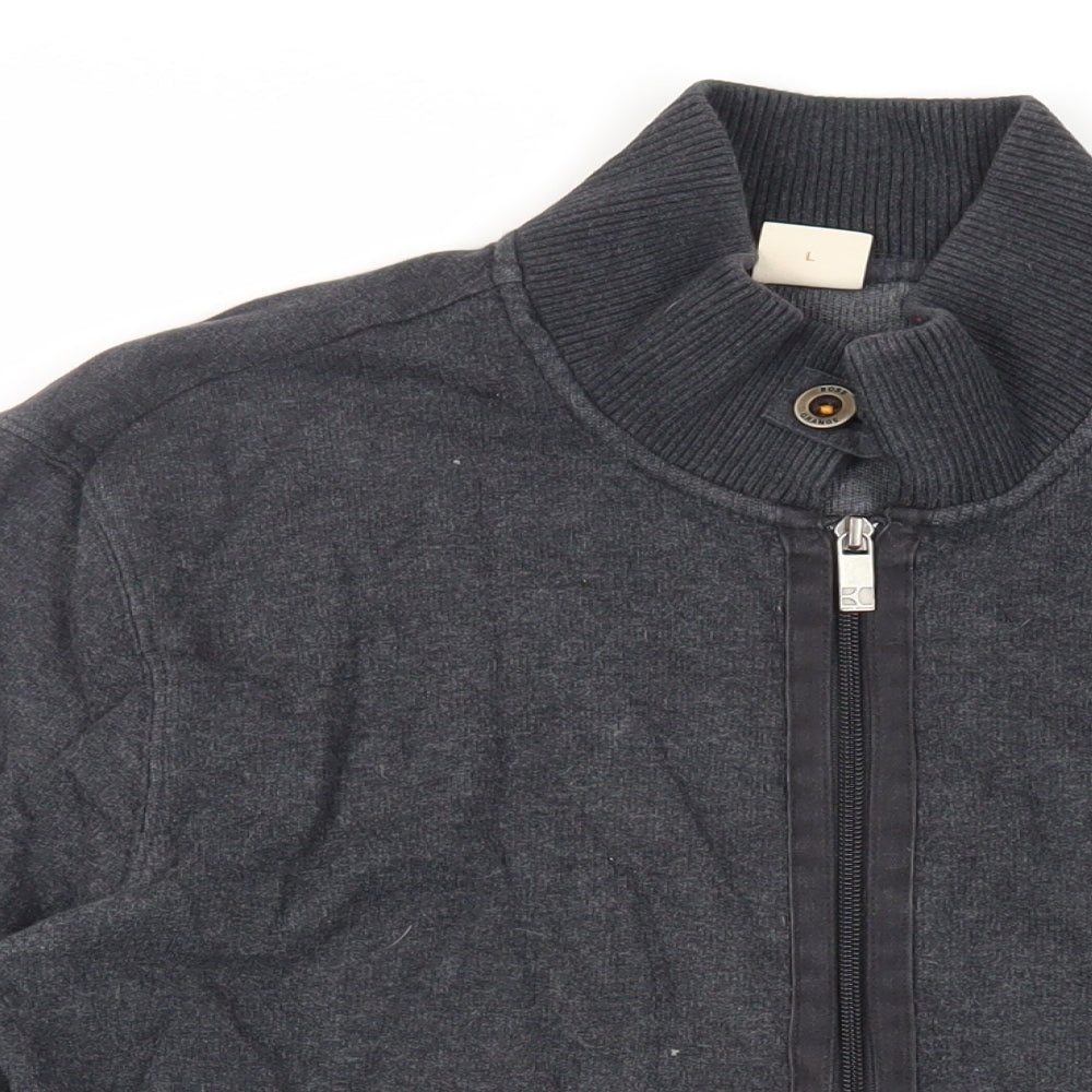 Boss Orange Mens Grey Cotton Full Zip Sweatshirt Size L