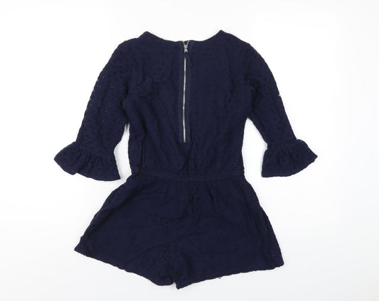 Gap Girls Blue Cotton Playsuit One-Piece Size M Zip