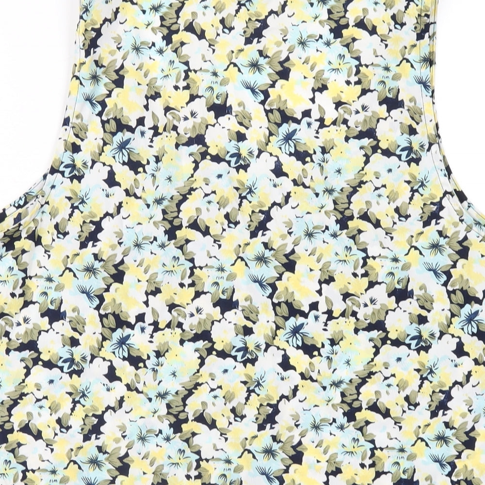 VERO MODA Womens Multicoloured Floral Polyester Basic Tank Size L Scoop Neck