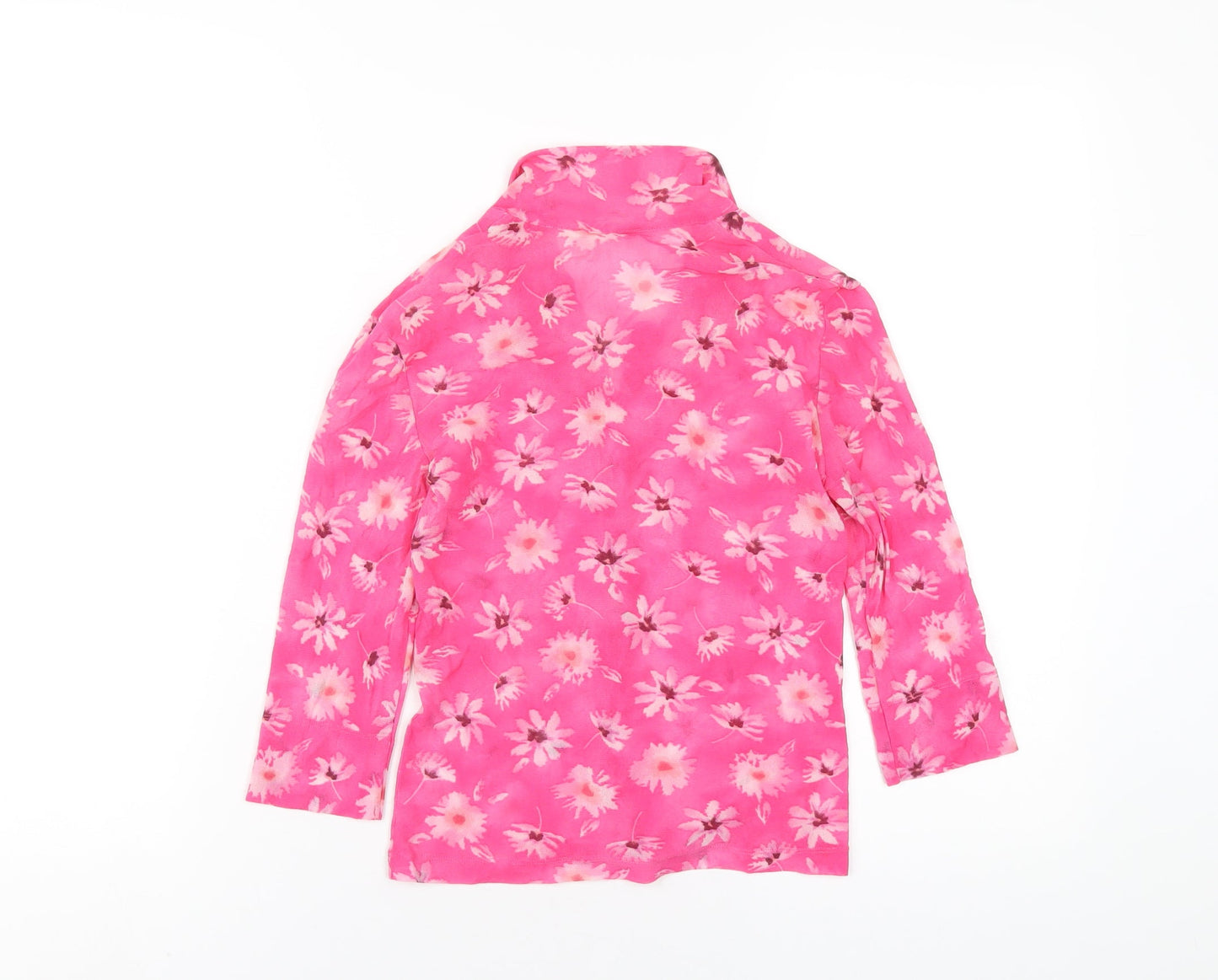 Kookai Womens Pink Floral Polyester Basic Button-Up Size S Collared