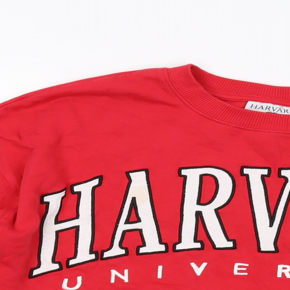 Harvard Womens Red Cotton Pullover Sweatshirt Size 10 Pullover