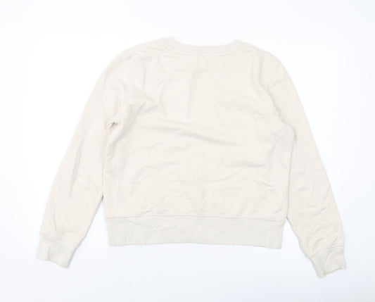 Zara Womens Beige Cotton Pullover Hoodie Size S Pullover