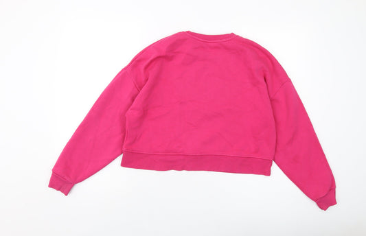Disney Womens Pink Cotton Pullover Sweatshirt Size 10 Pullover - Mickey Mouse