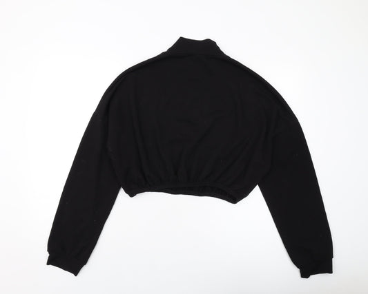 Missguided Womens Black Polyester Pullover Sweatshirt Size 12 Zip