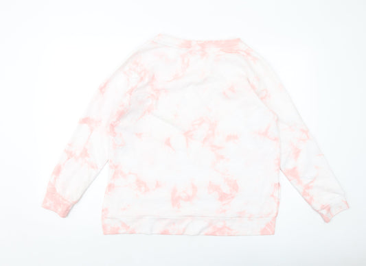 Top Secret Womens Pink Geometric Cotton Pullover Sweatshirt Size 10 Pullover