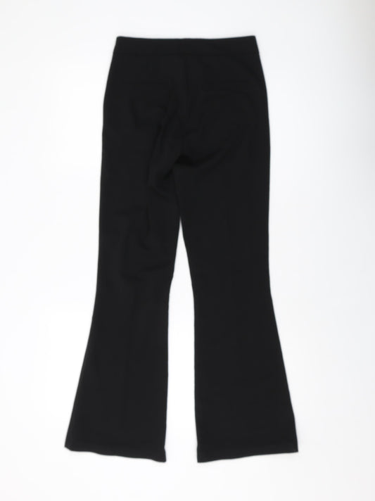 Silenzi Womens Black Polyester Trousers Size 4 L29 in Regular Button