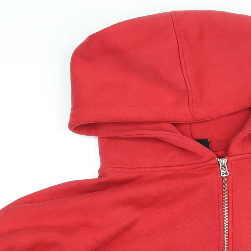 NFL Womens Red Polyester Full Zip Hoodie Size 12 Zip - NFL Patriots