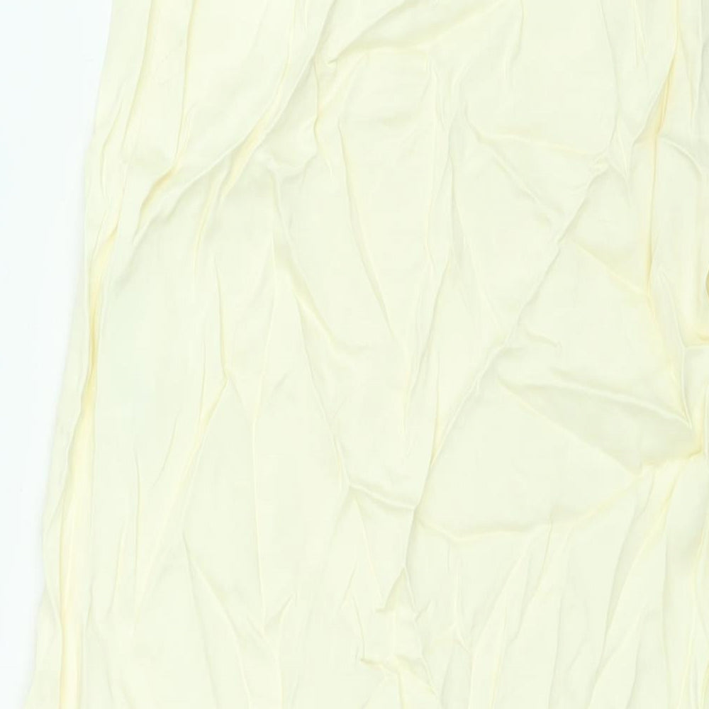 Zara Womens Ivory Viscose A-Line Skirt Size XS Zip - Asymmetric Hem