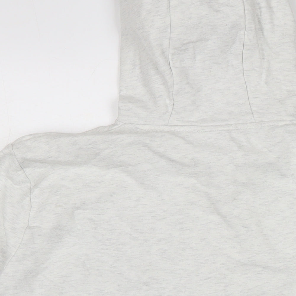 Brand and care label for Ellesse women’s grey cotton pullover hoodie, size UK 16
