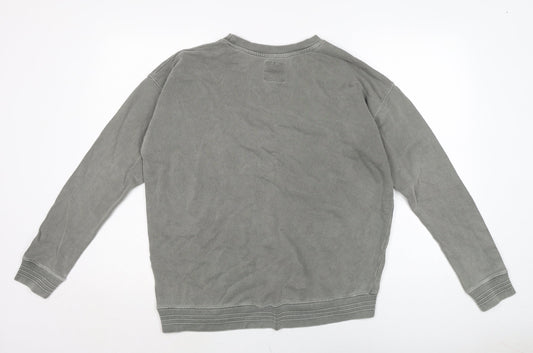Pull&Bear Womens Grey Cotton Pullover Sweatshirt Size M
