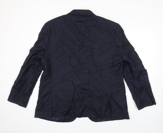 M&S Mens Blue Wool Jacket Suit Jacket Size 46 Regular