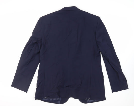Marks and Spencer Mens Blue Wool Jacket Suit Jacket Size 42 Regular