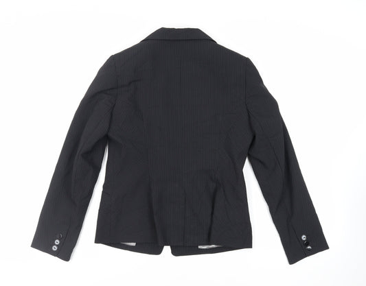 Dorothy Perkins Womens Black Striped Jacket Blazer Size 12 Button