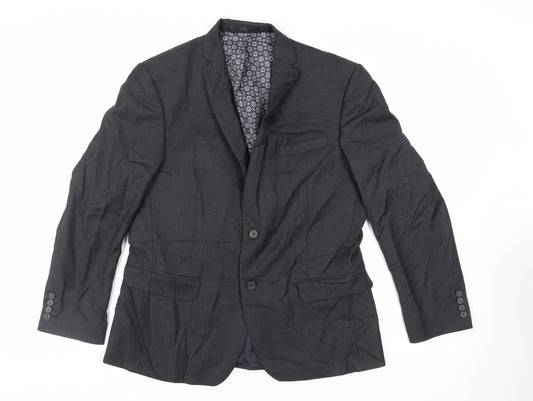 Racing Green Mens Grey Wool Jacket Suit Jacket Size 42 Regular