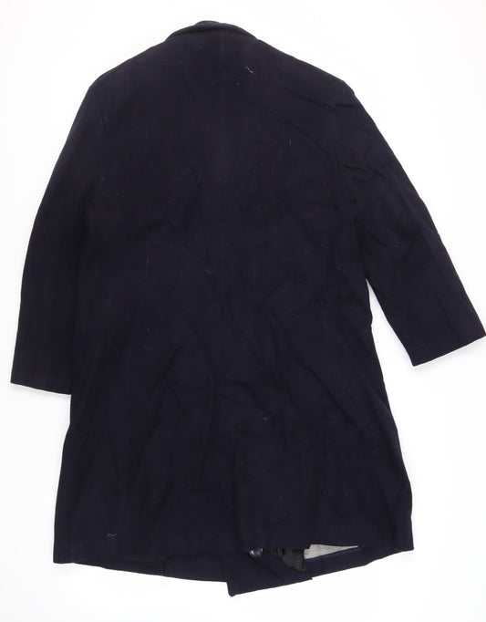 London Fog Womens Blue Overcoat Coat Size L Button - Vintage