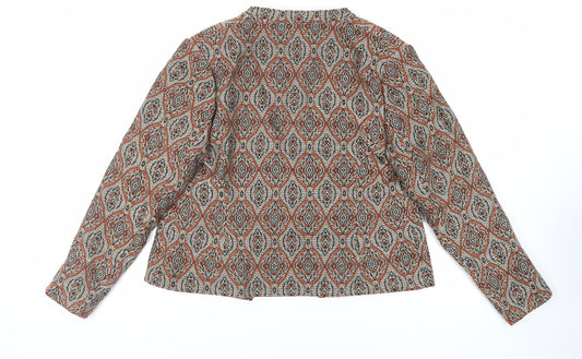 Marks and Spencer Womens Multicoloured Geometric Jacket Blazer Size 16 - Open