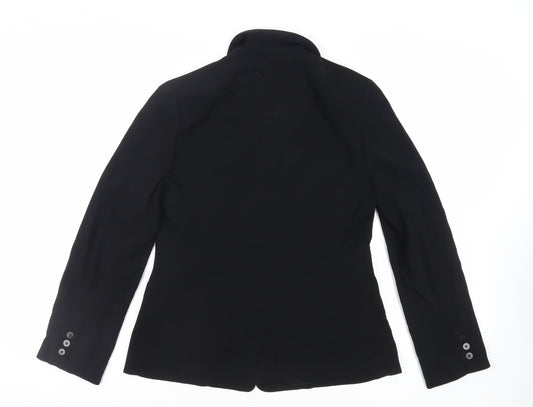 Planet Womens Black Jacket Blazer Size 12 Button - Contrasting Stitching
