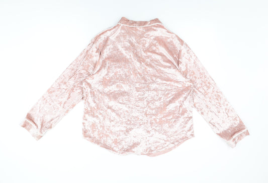A La Mode Womens Pink Solid Polyester Top Pyjama Top Size 10 Button