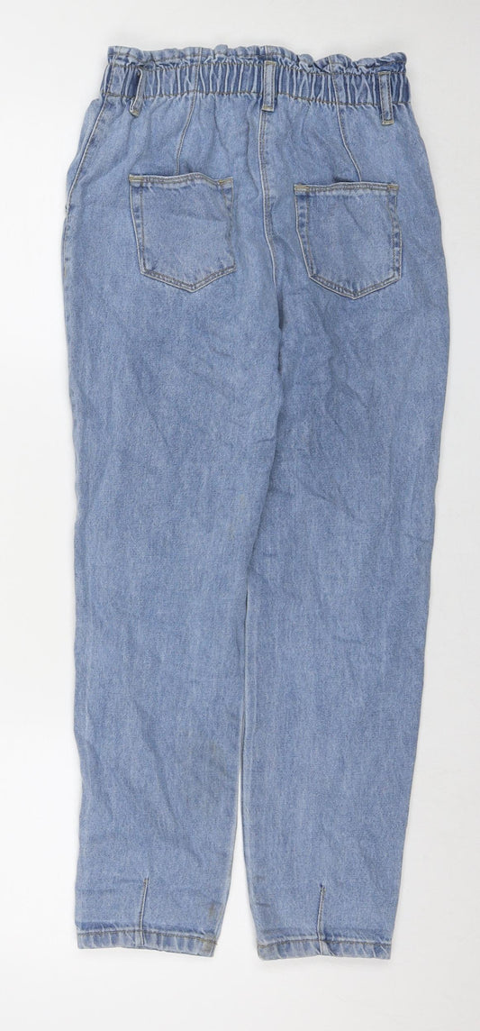Matalan Girls Blue Cotton Straight Jeans Size 12 Years L25 in Regular Zip