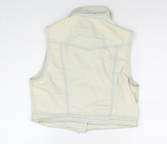 New Look Womens Ivory Gilet Waistcoat Size 16 Button