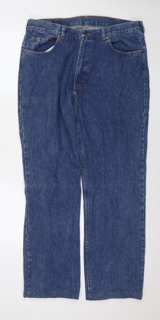 Polo Ralph Lauren Mens Blue Cotton Straight Jeans Size 38 in L38 in Regular Zip