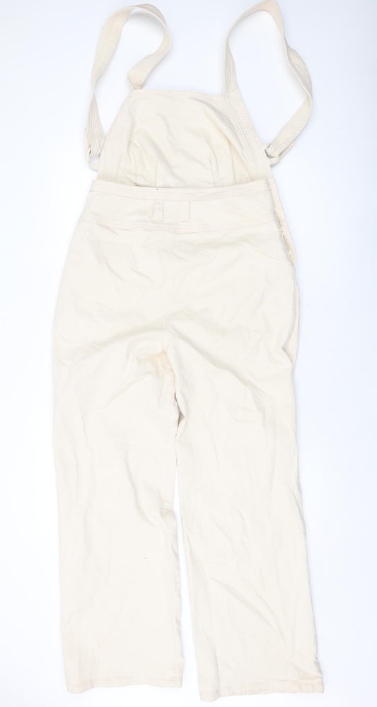 ASOS Womens Beige Cotton Coverall One-Piece Size 12 Button