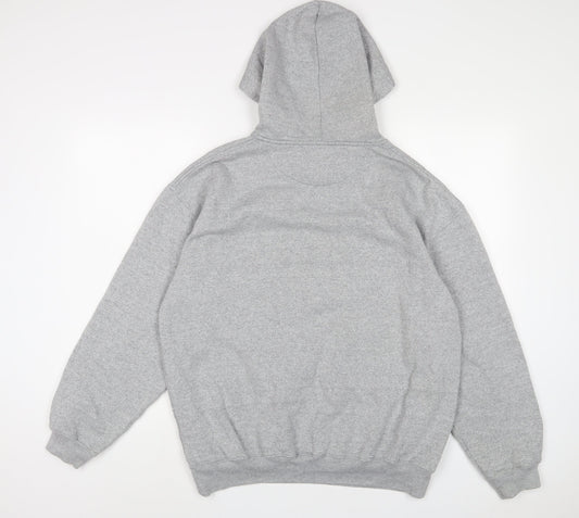 Donnay Mens Grey Cotton Pullover Hoodie Size M - Embroidered