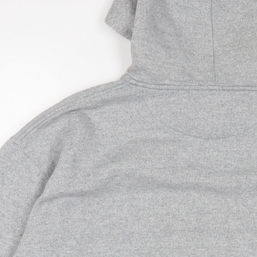 Donnay Mens Grey Cotton Pullover Hoodie Size M - Embroidered