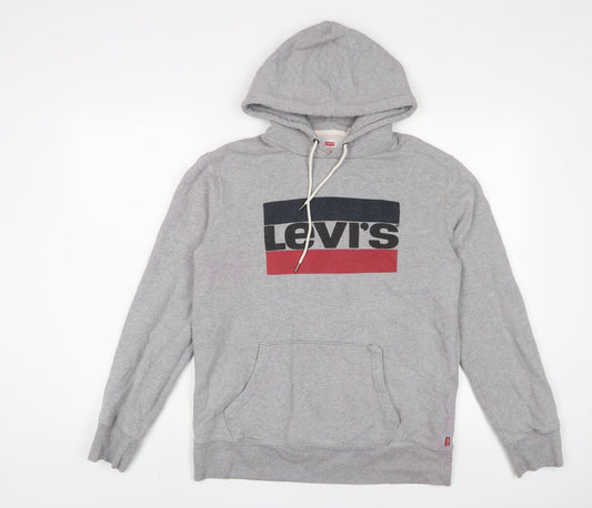 Levi's Mens Grey Cotton Pullover Hoodie Size M