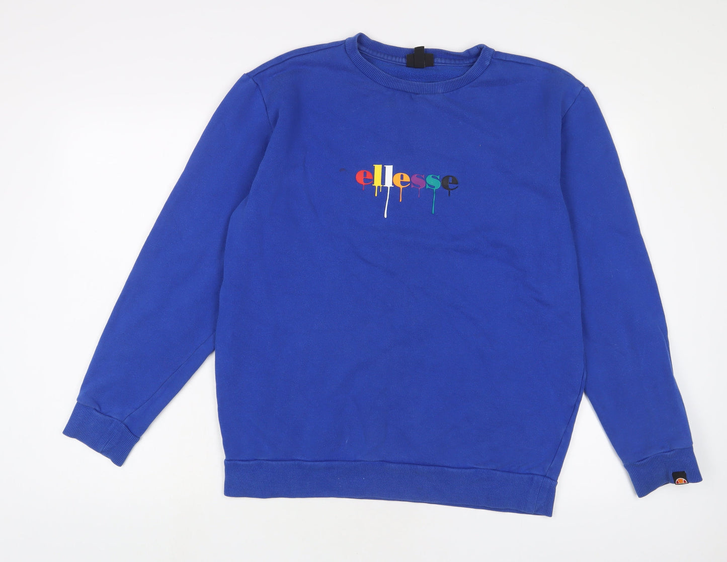 ellesse Mens Blue Cotton Pullover Sweatshirt Size L