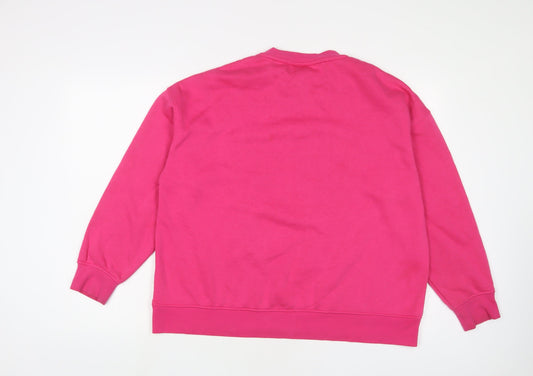 Disney Womens Pink Cotton Pullover Sweatshirt Size L Pullover