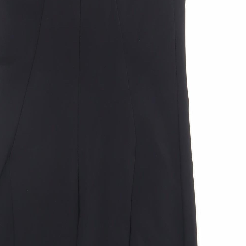 Zara Womens Black Polyester Pencil Dress Size S Halter Zip - Embellished Neckline